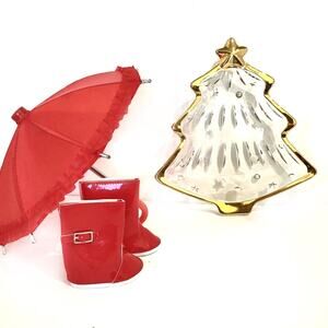 Christmas Tree Candy Dish Mikasa Vintage Gold Rimmed Vintage Decor Retro Granny